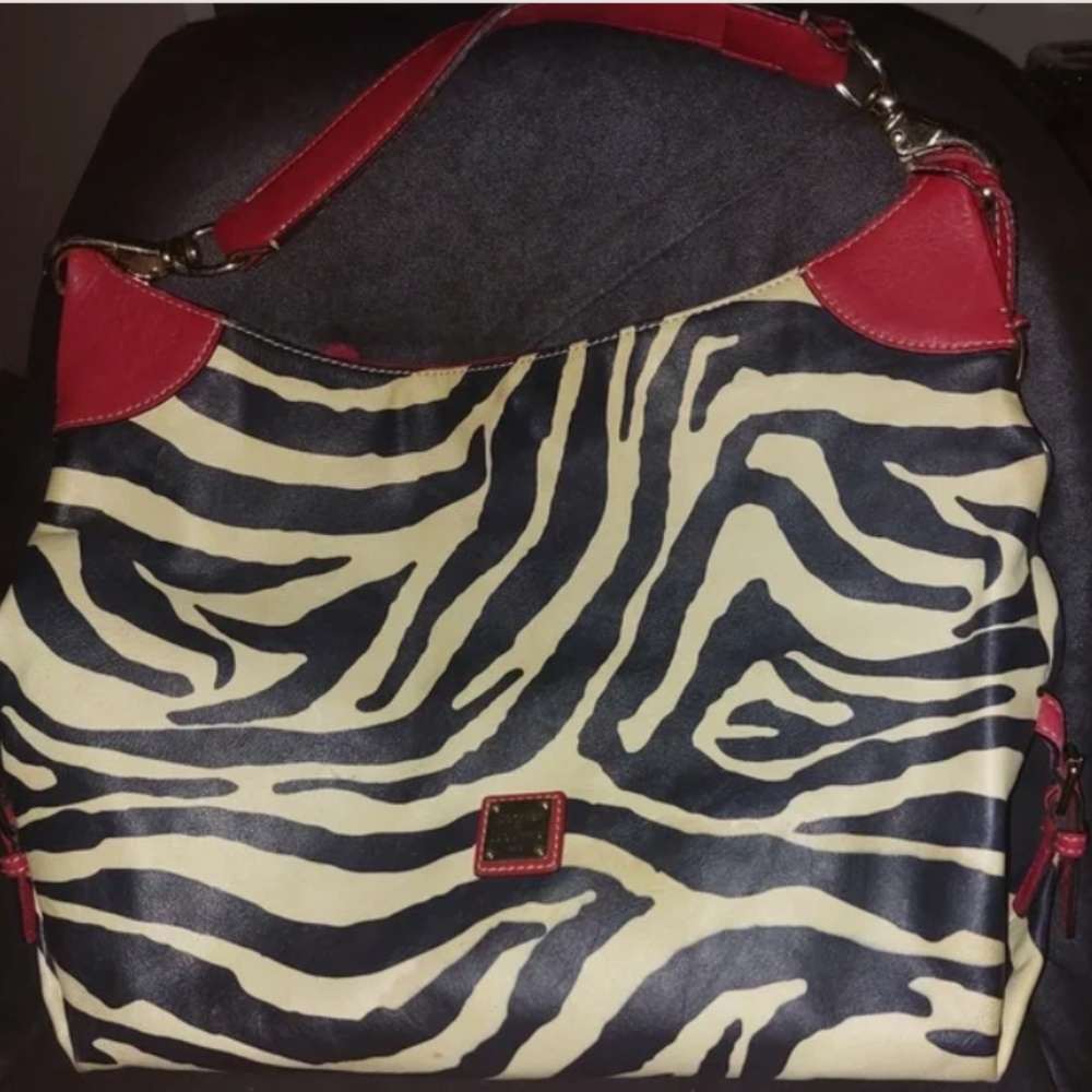 Dooney & Bourke Extra-large Zebra Print Leather Hobo Bag